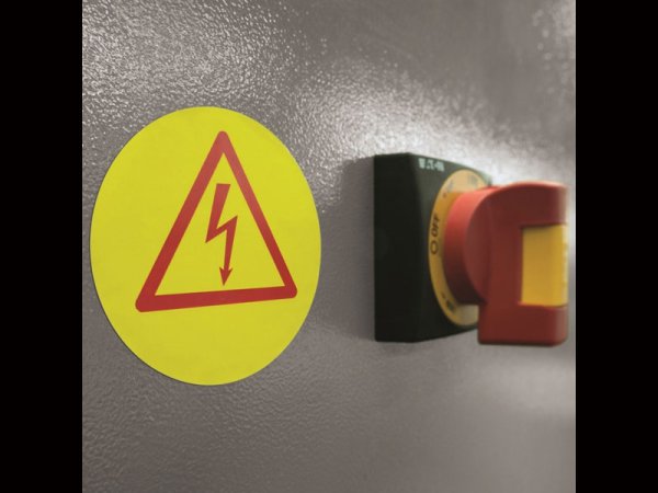 Etykiety samoprzylepne ostrzegawcze 85 mm (150szt)