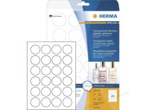 Etykiety samoprzylepne przezroczyste błyszczące średnica 40 mm (600szt)